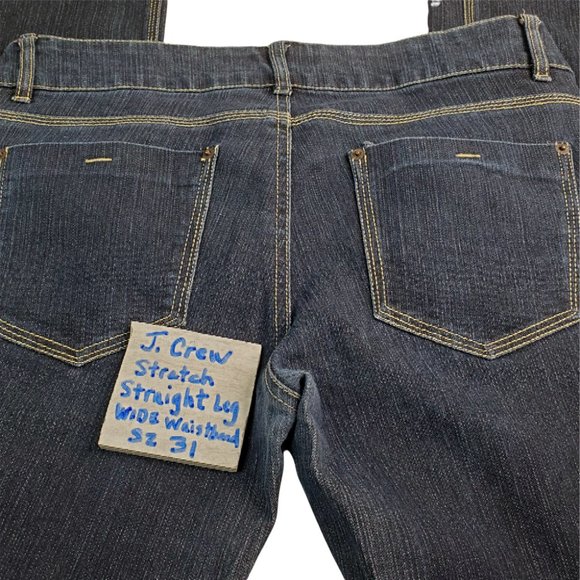 J.Crew Jeans Women's Size 31 Stretch Denim Straight Leg Wide Waistband Low Rise - Picture 5 of 6